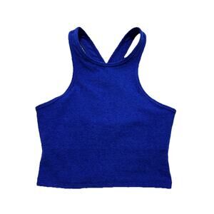Beyond Yoga Women’s S Spacedye Refocus Cropped Tank with Shelf Bra Blue